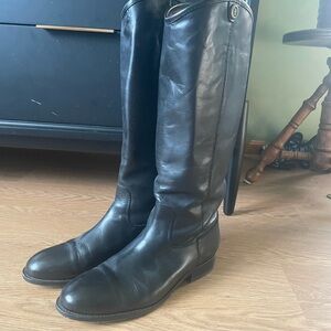 Frye Black Leather Tall Boots